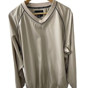 Foot Joy Golf Windbreaker Men’s Size Large V-Neck Beige activewear Beige